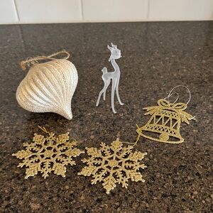 Elegant Gold and Silver Holiday Ornament Set